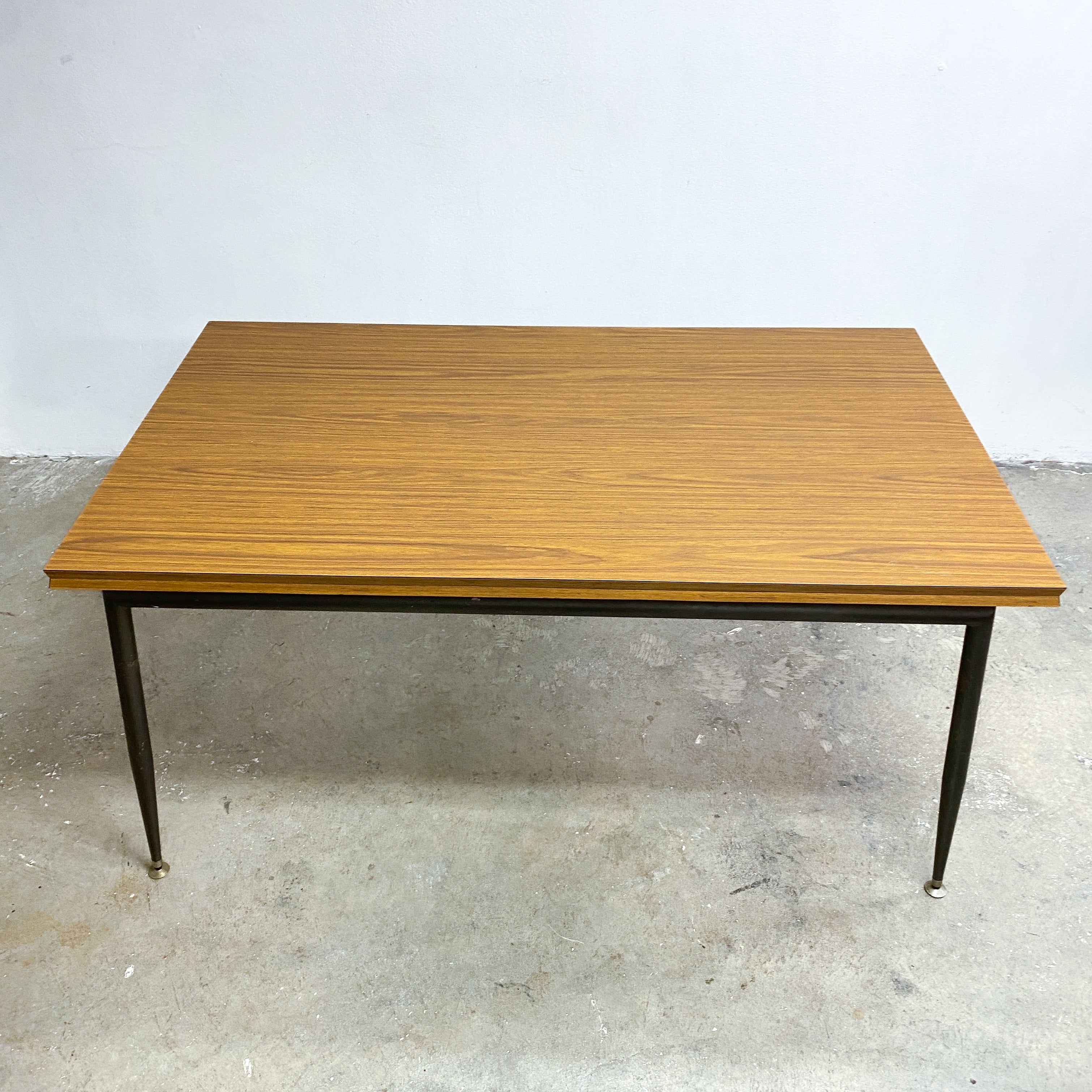 Mid Century Floating Top Framac Dining Table With Swallowtail Edge Det ...