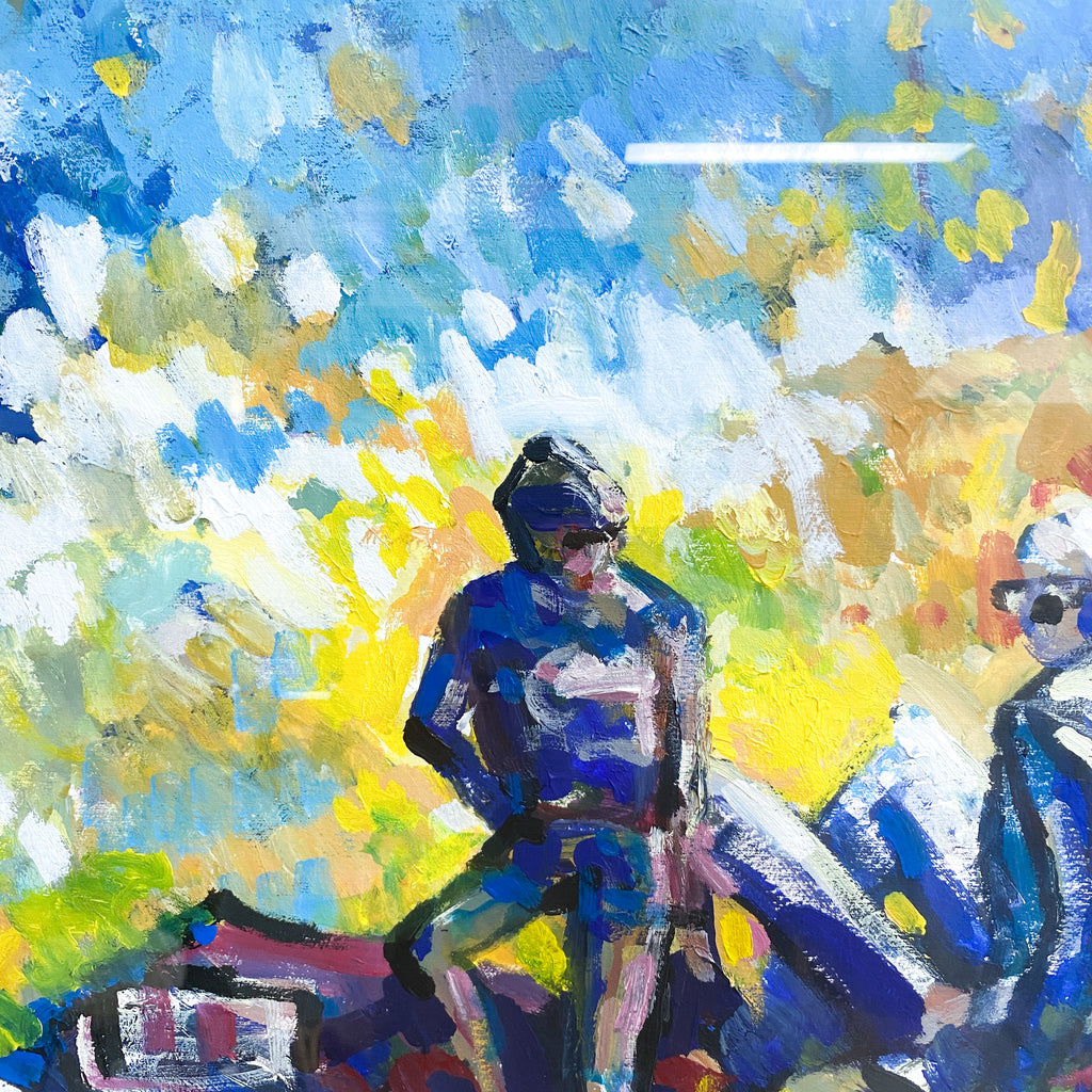 Framed Acrylic Painting 'Picnic At Hyde Park' By Sue Bellomo