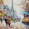 Vintage Framed French Street Paris Scene Oil On Canvas