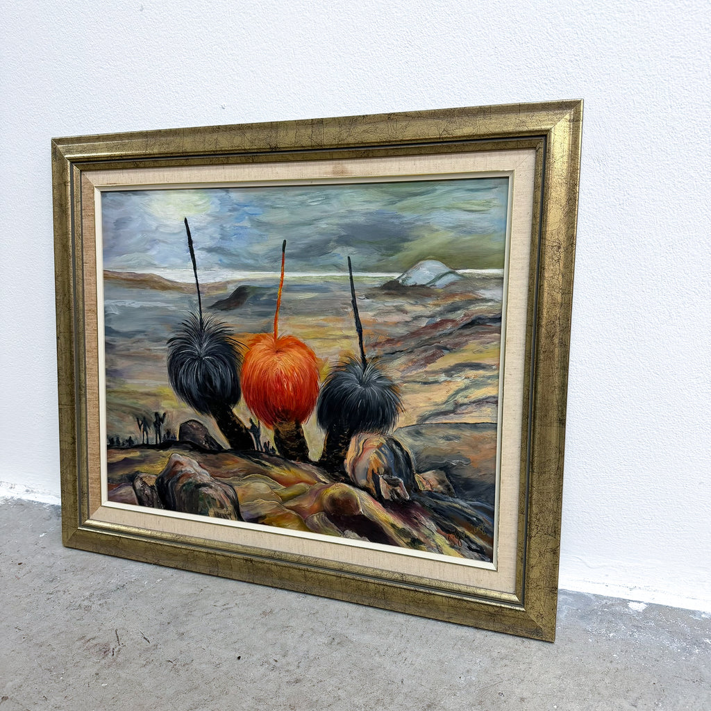 Framed Landscape Painting Australian Grass Trees