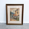 Framed Rustic Rural Watercolour Painting Australian Artist Mary Rochford