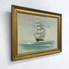 Framed Mid Century Tall Ship Painting Signed