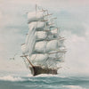 Framed Mid Century Tall Ship Painting Signed