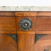 Art Deco French Oak & Walnut Sideboard With Green Marble Top