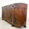 Art Deco French Oak & Walnut Sideboard With Green Marble Top