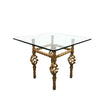 Glass Top Vintage Wrought Iron Coffee Side Table
