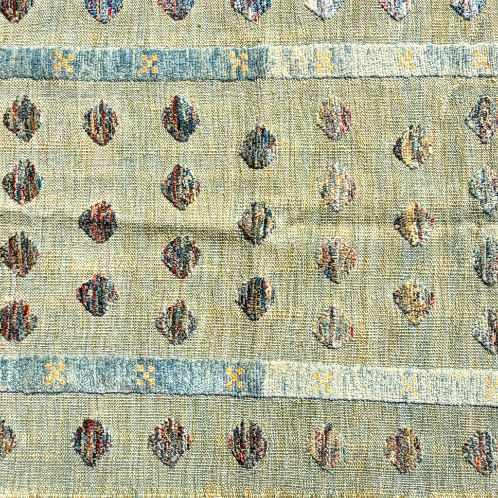 Green Handmade Wool Kilim Rug