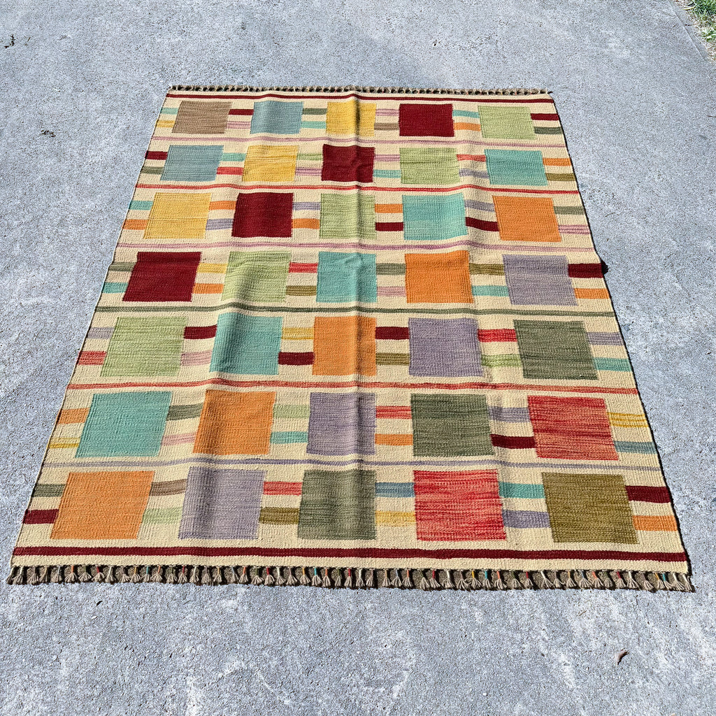 Hand Woven Afgan Wool Kilim Rug 