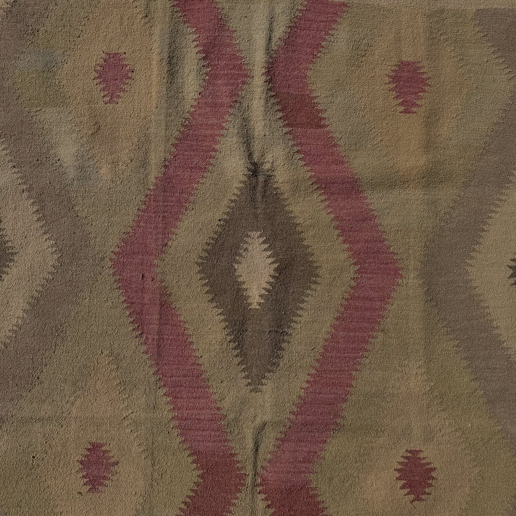 Hand Woven Afghan Wool Beige And Red Kilim Rug #054