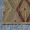Hand Woven Afghan Wool Beige And Red Kilim Rug #054