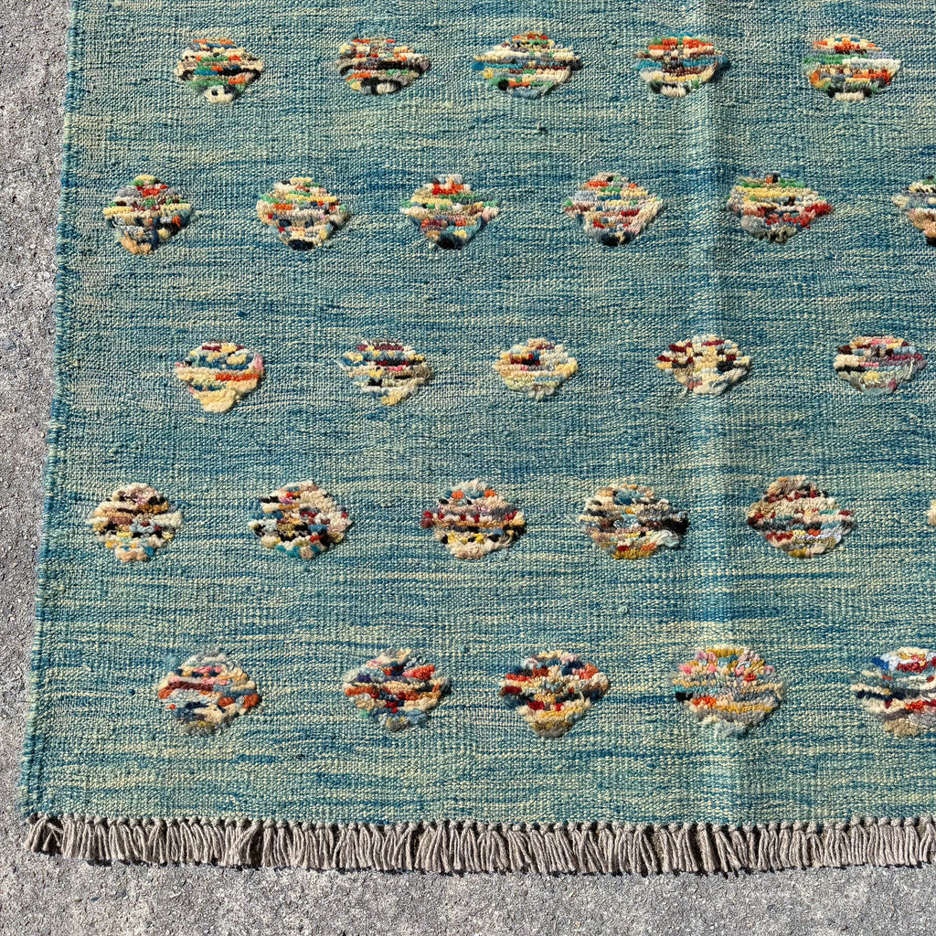 Hand Woven Afghan Wool Blue Kilim Rug #039
