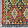 Hand Woven Afghan Wool Green Tones Kilim Rug #018