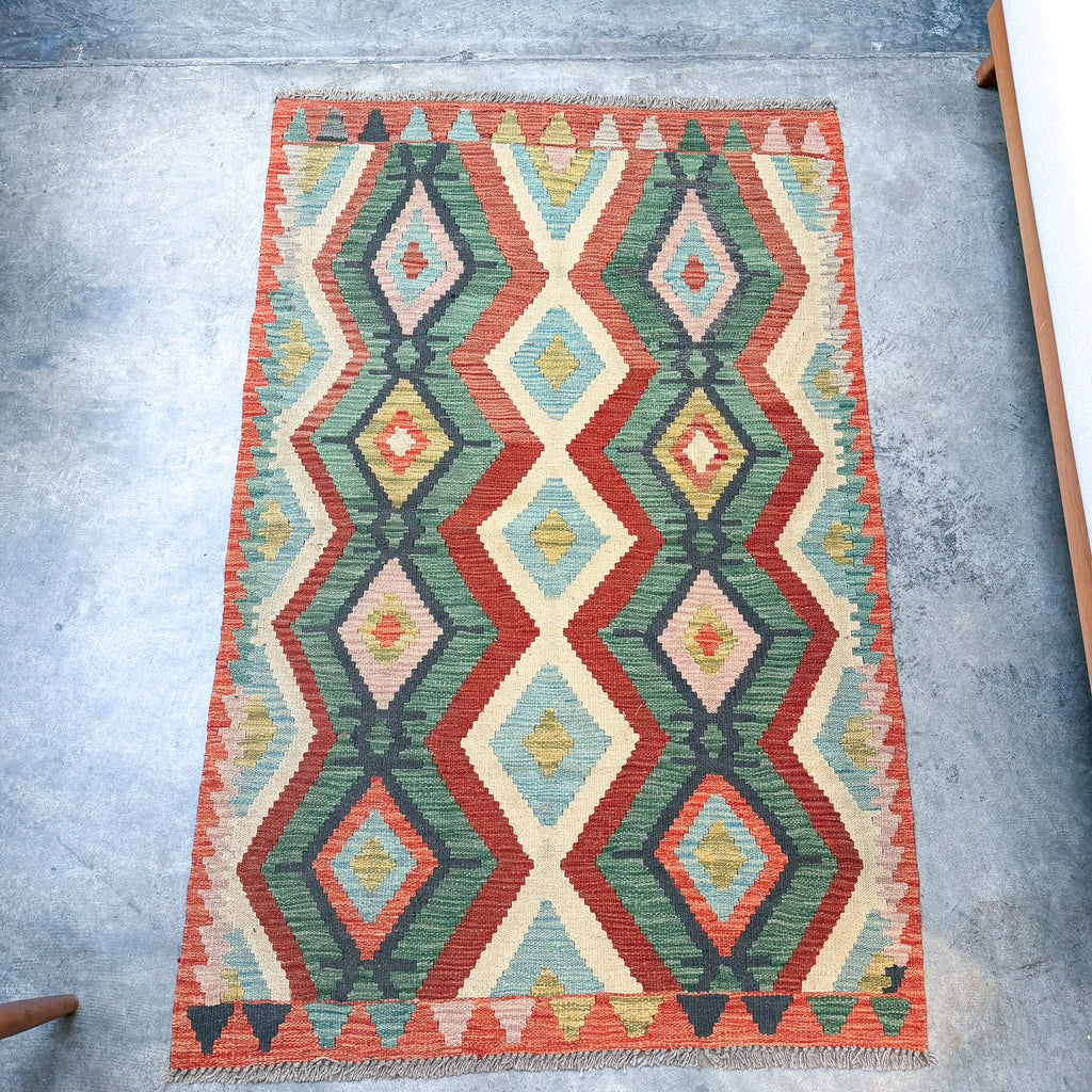 Hand Woven Afghan Wool Kilim Rug #057