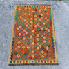Hand Woven Afghan Wool Multi Coloured Kilim Rug #001