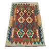 Hand Woven Afghan Wool Multi Coloured Kilim Rug #004