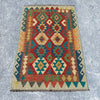Hand Woven Afghan Wool Multi Coloured Kilim Rug #004