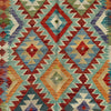 Hand Woven Afghan Wool Orange And Blues Kilim Rug #012