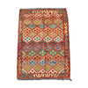 Hand Woven Afghan Wool Red And Orange Kilim Rug #020