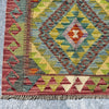 Hand Woven Afghan Wool Red And Yellow Kilim Rug #014