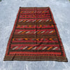 Hand Woven Afghan Wool Red Kilim Rug #051