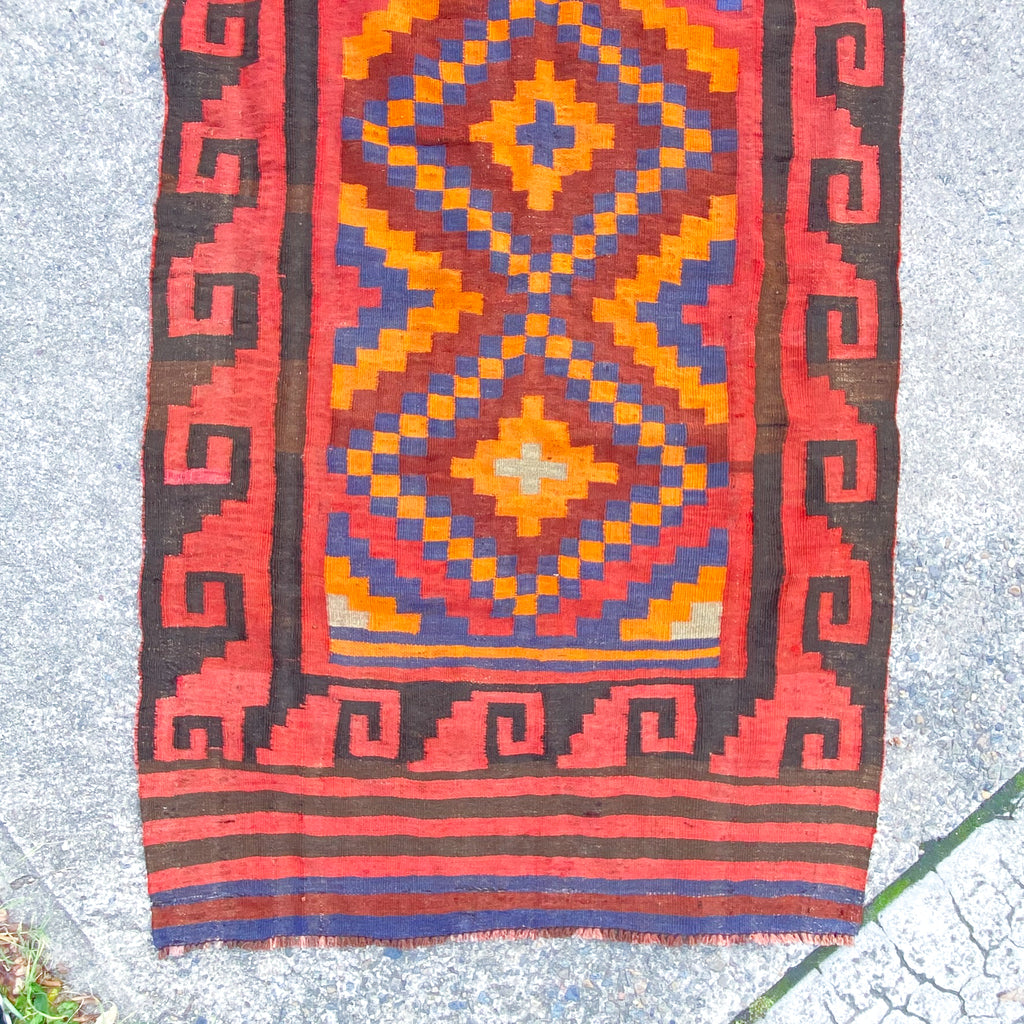Hand Woven Red Kilim Hall Runner