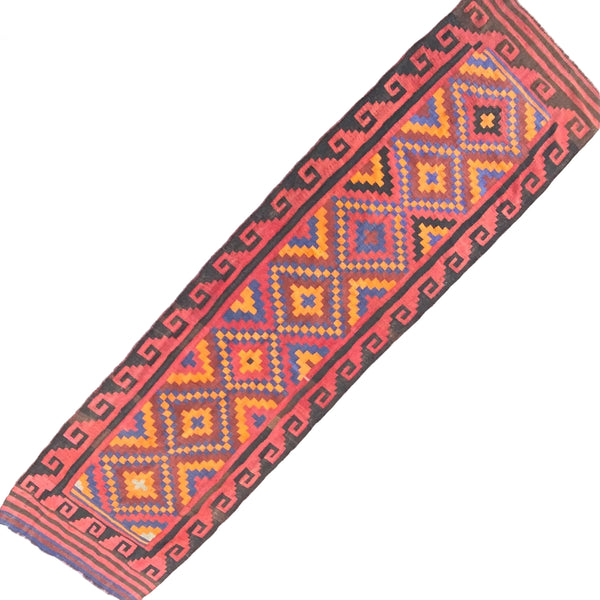 Hand Woven Red Kilim Hall Runner