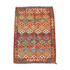 Hand Woven Red & Orange Afghan Wool Kilim Rug #020