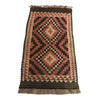 Hand Woven Wool Kilim Rug Brown Trim