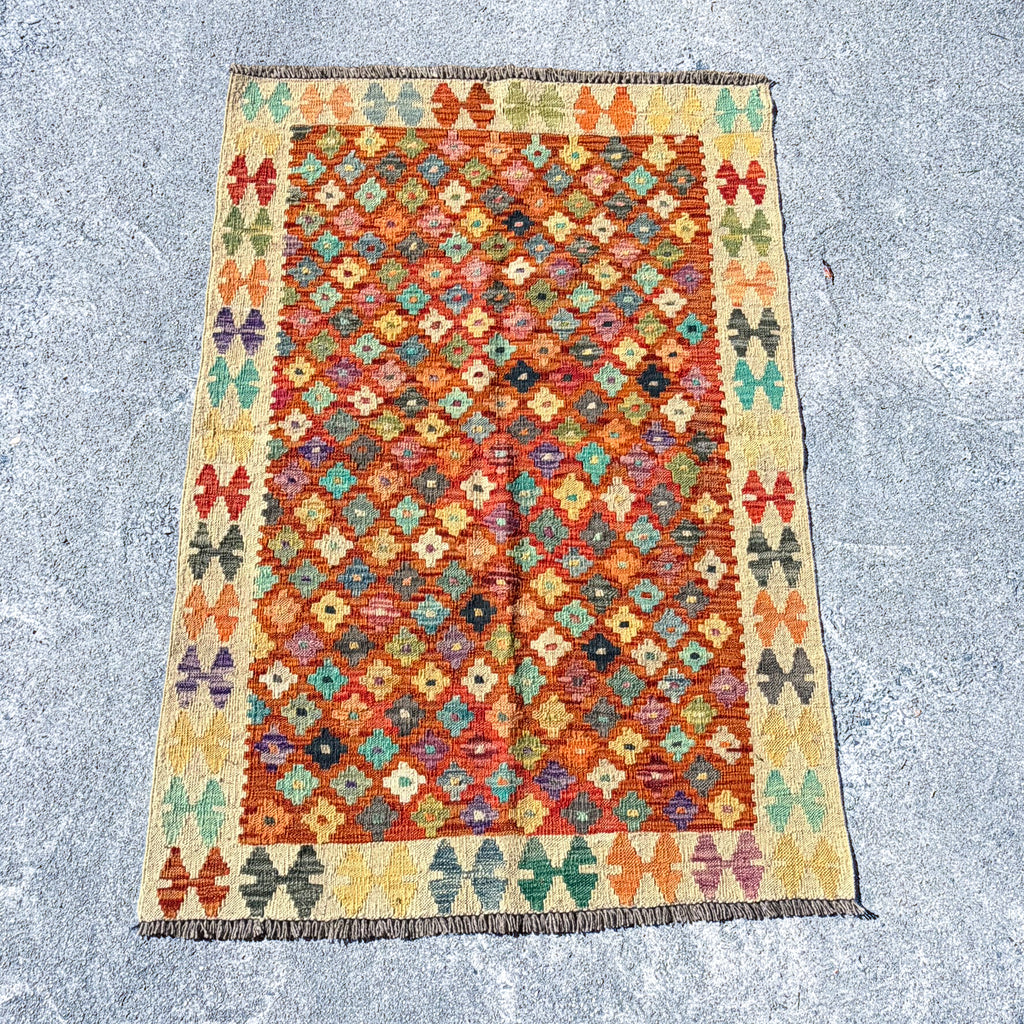Hand Woven Afgan Wool Kilim Rug