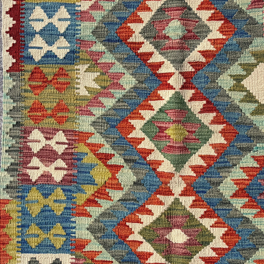 Handmade Wool Kilim Rug Zig Zag Pattern