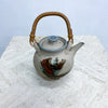 Handcrafted Ceramic Oriental Teapot with Bamboo Wrapped Handle