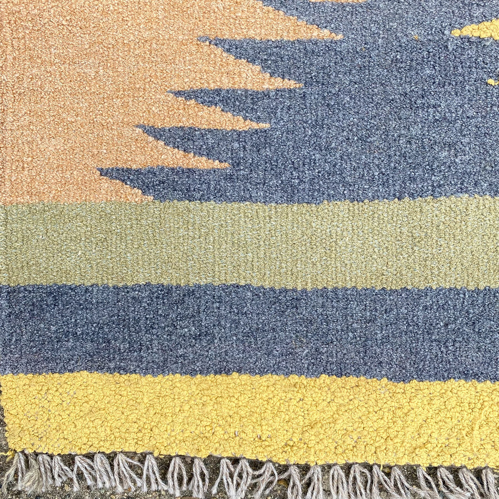 Handmade Wool Kilim Rug With Geometric Pattern