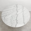 Round Marble Dining Table On Tri Shaped Marble Base