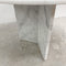 Round Marble Dining Table On Tri Shaped Marble Base