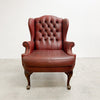 Vintage Moran Chesterfield Leather Wingback Armchair