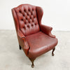 Vintage Moran Chesterfield Leather Wingback Armchair