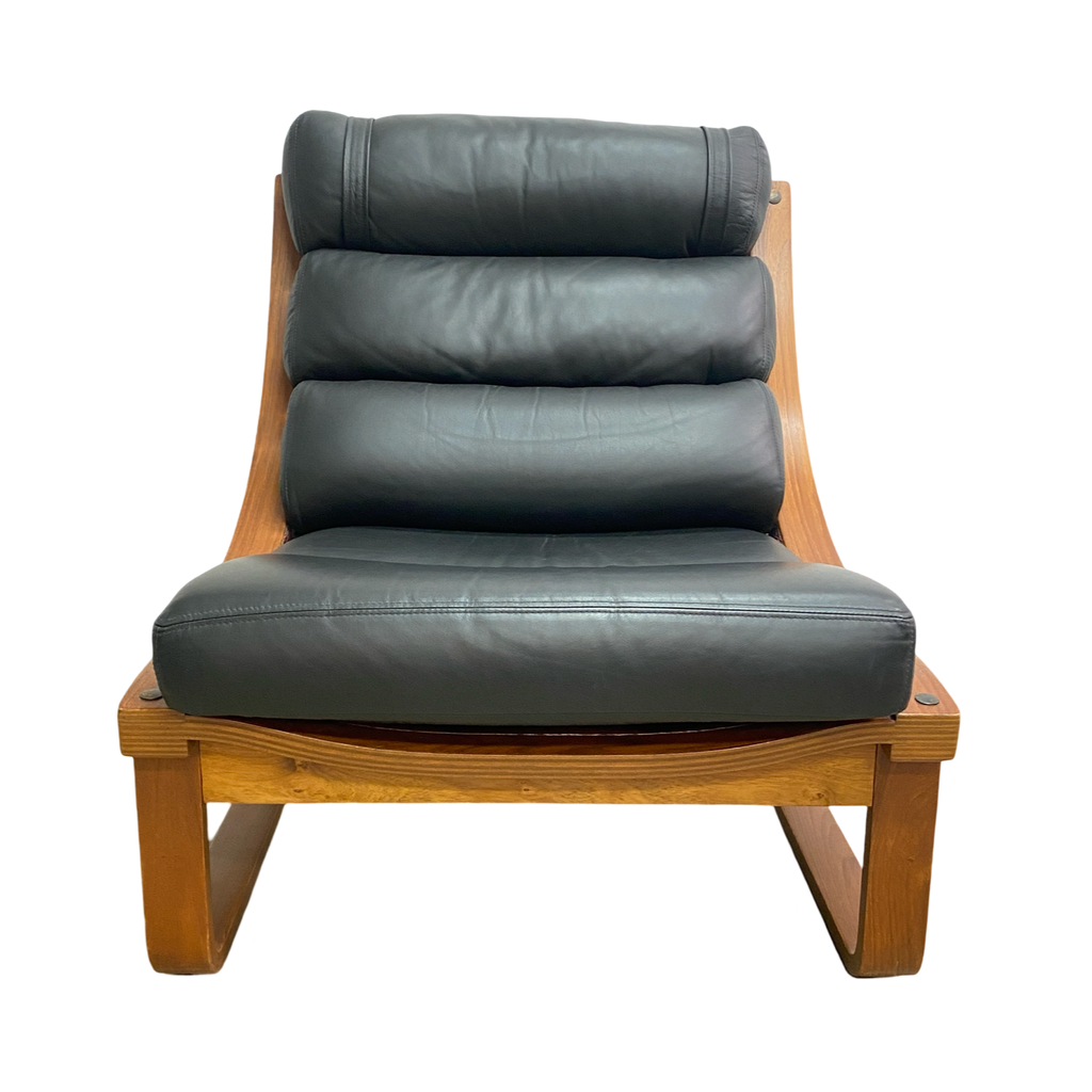 Tessa black leather armchair