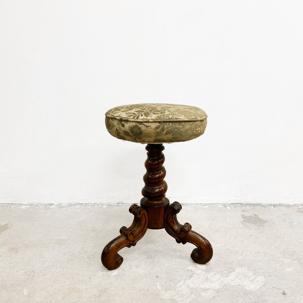 Antique Rosewood Tri-foot Swivel Stool