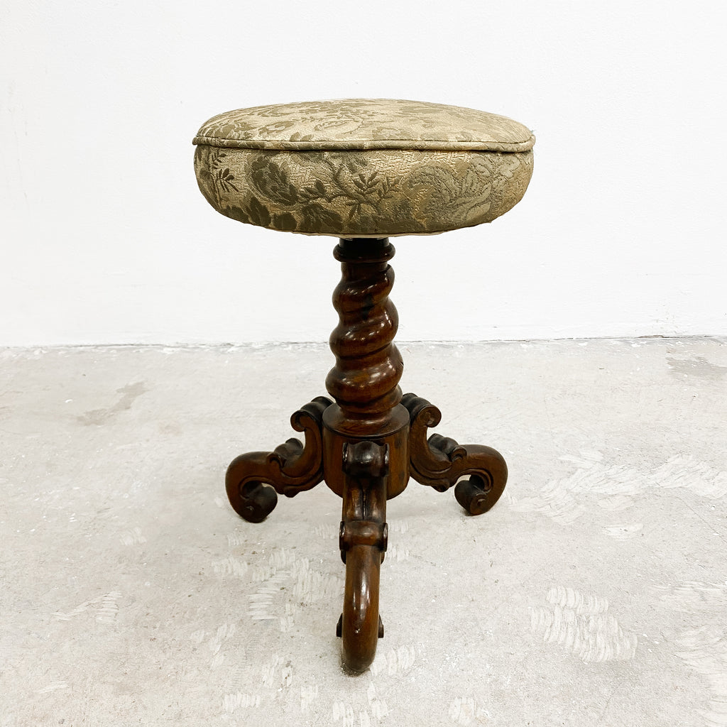 Antique Rosewood Tri-foot Swivel Stool