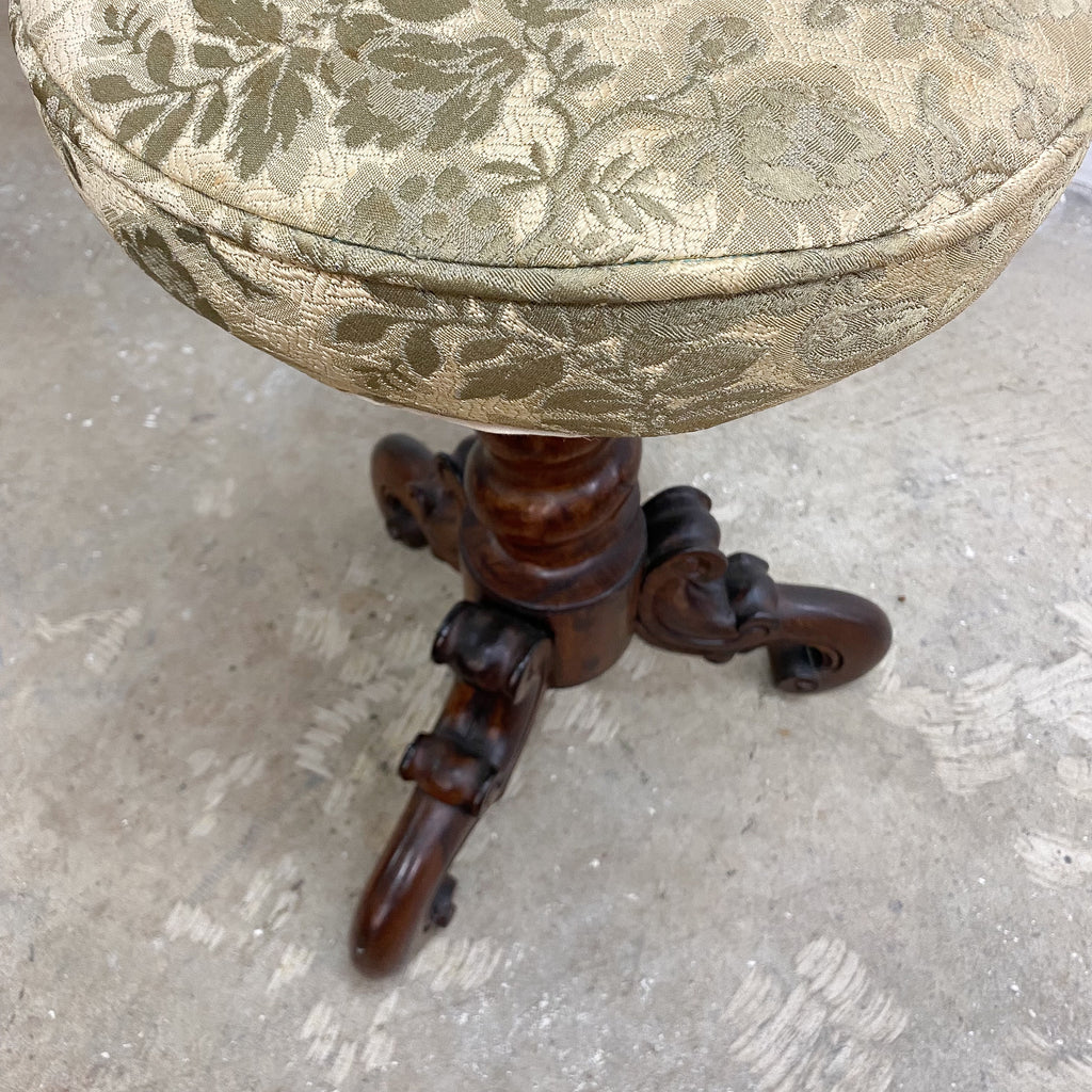 Antique Rosewood Tri-foot Swivel Stool