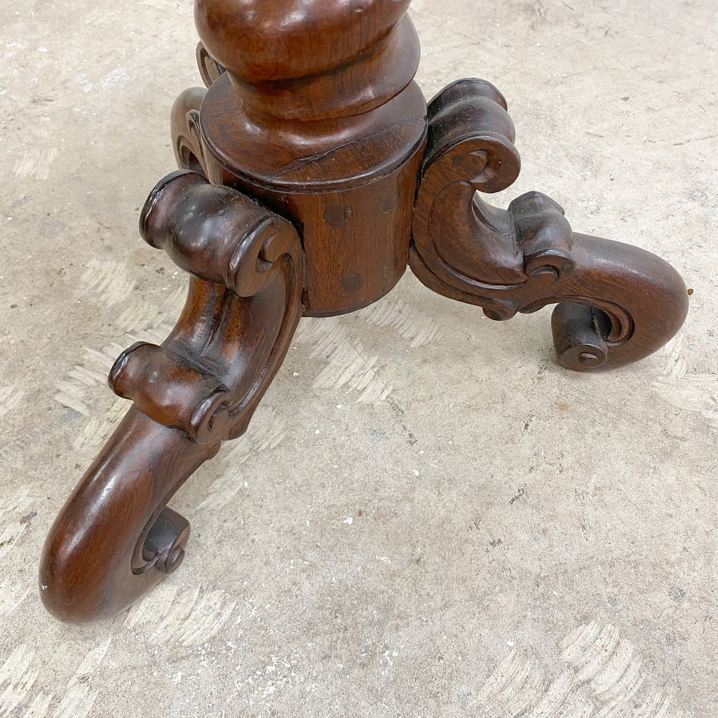 Antique Rosewood Tri-foot Swivel Stool