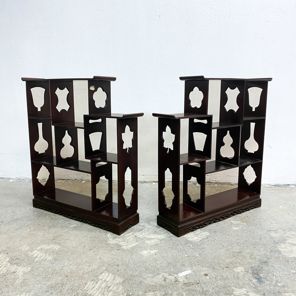 Vintage Chinese Rosewood Compact Shelf