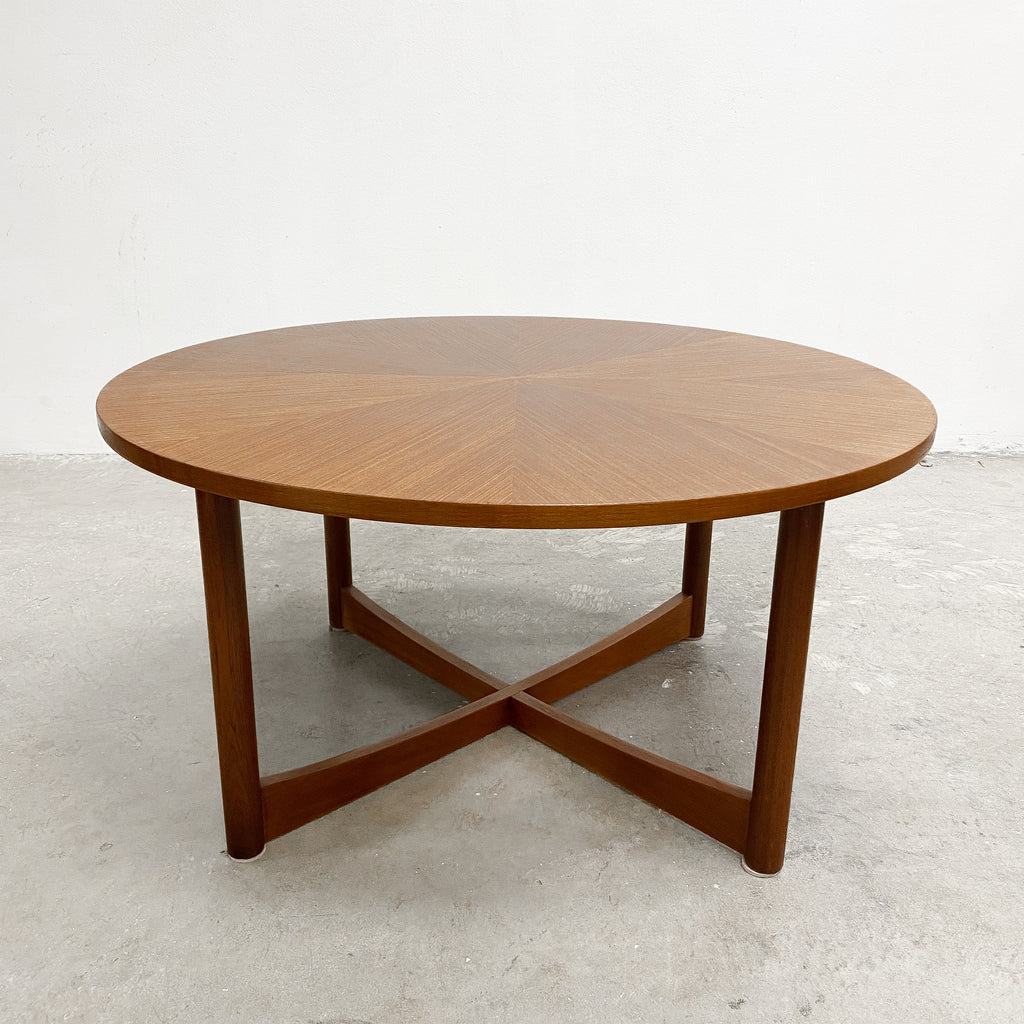 Rare Mid Century Parker Round 'Sundial' Teak Coffee Table