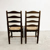 Set Of 6 Classic English Oak Ladderback Rush Dining Chairs