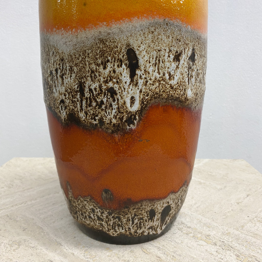 Mid Century Large West German Pottery Fat Lava Vase