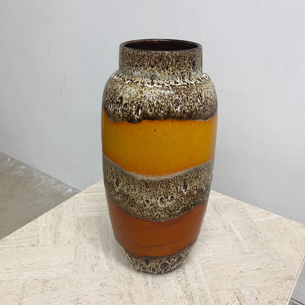 Mid Century Large West German Pottery Fat Lava Vase