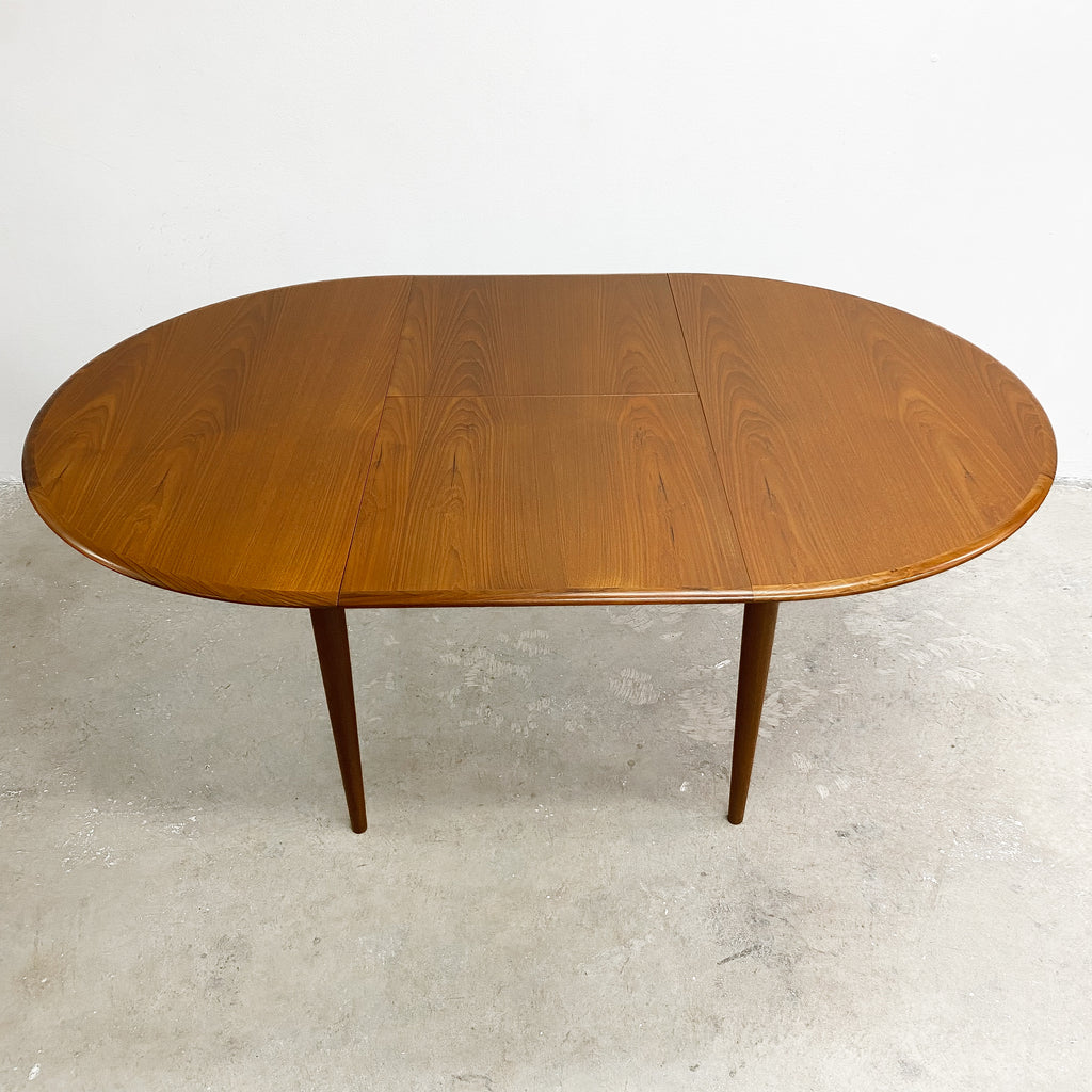 Mid Century Parker Teak Round Extension Dining Table - Restored