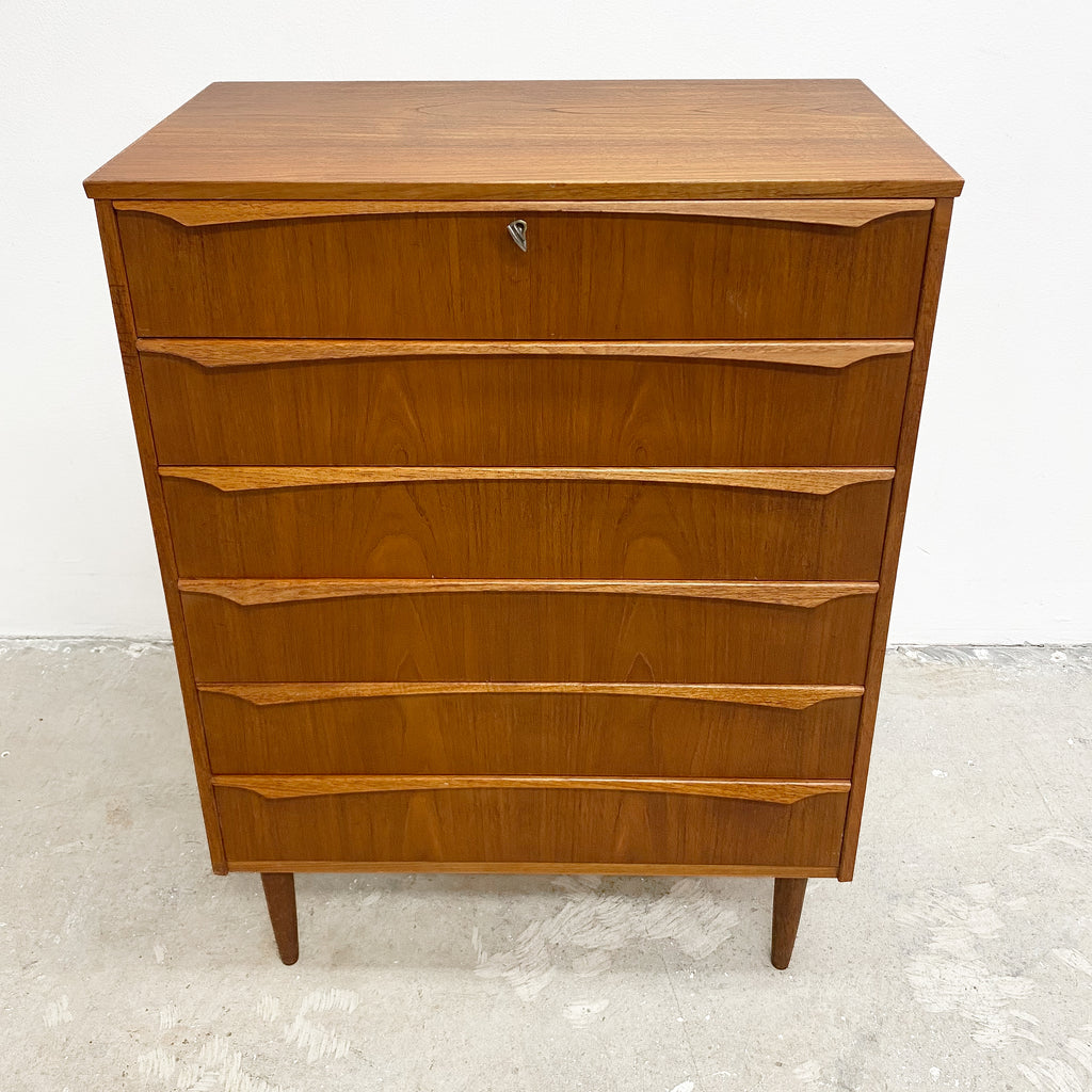 MID CENTURY DANISH CHEST OF DRAWERS TALLBOY
