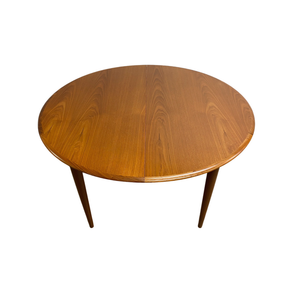 Mid Century Parker Teak Round Extension Dining Table - Restored