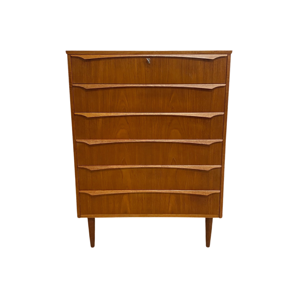 MID CENTURY DANISH CHEST OF DRAWERS TALLBOY